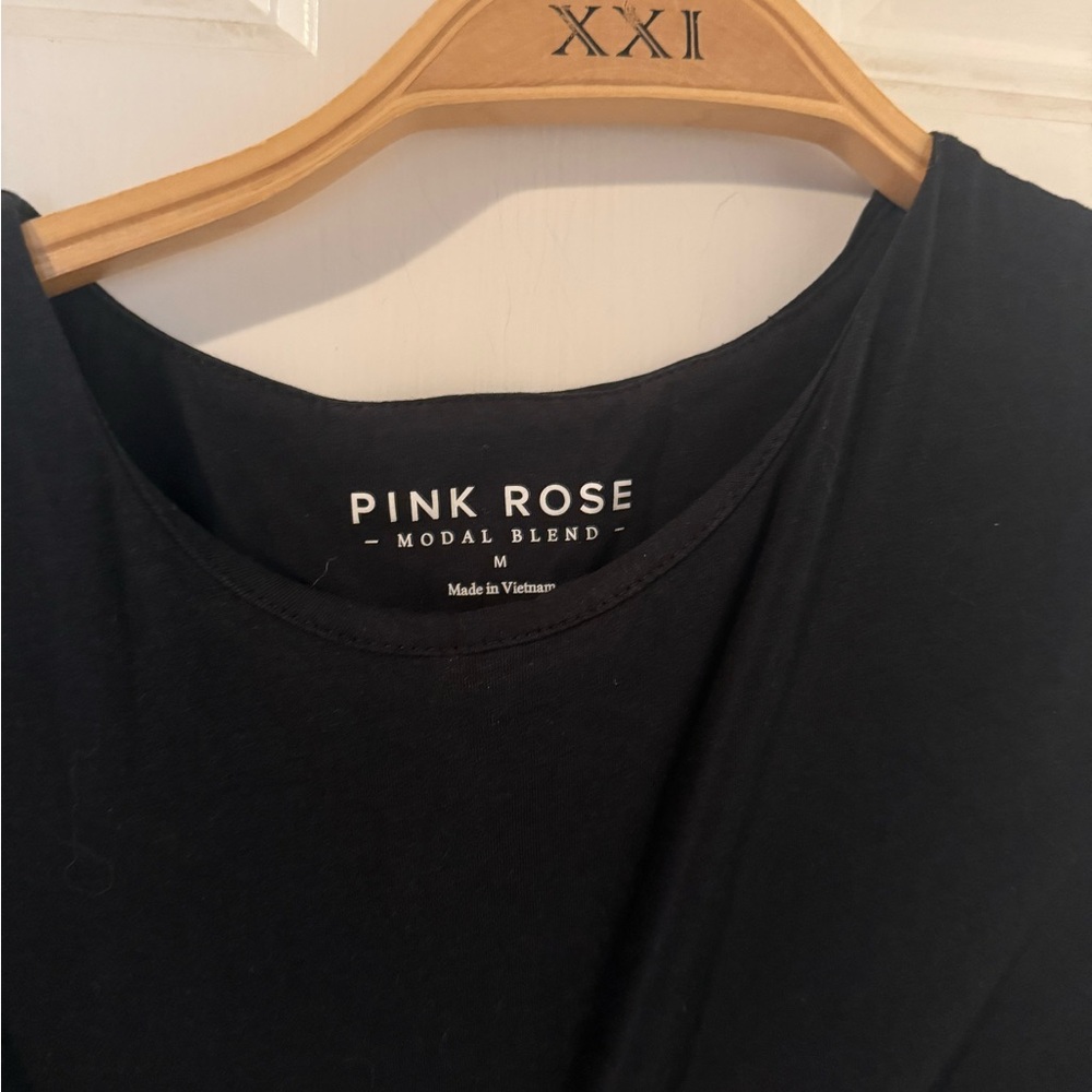 Pink Rose Classic Black Top